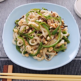 レンジだけ！無限ピーマンうどん